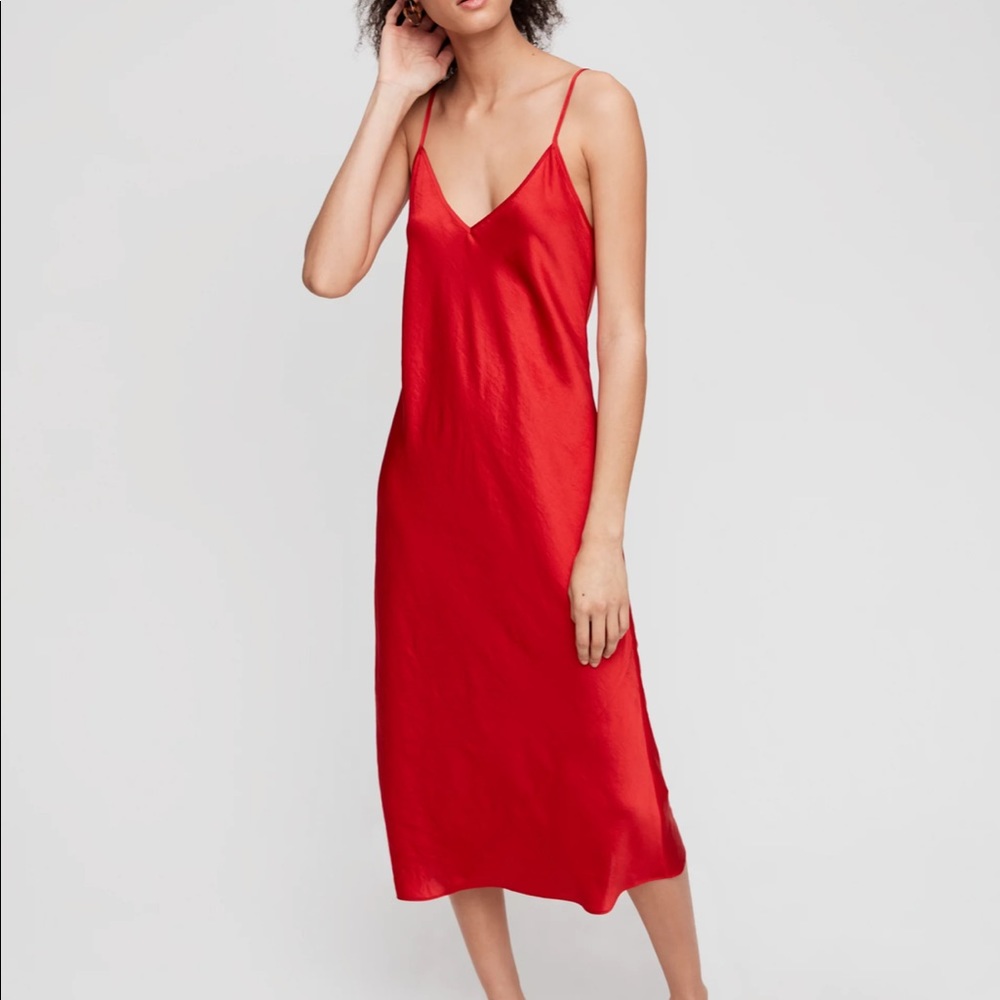 Aritzia Wilfred Christine Dress, Red Goji Berry, XS